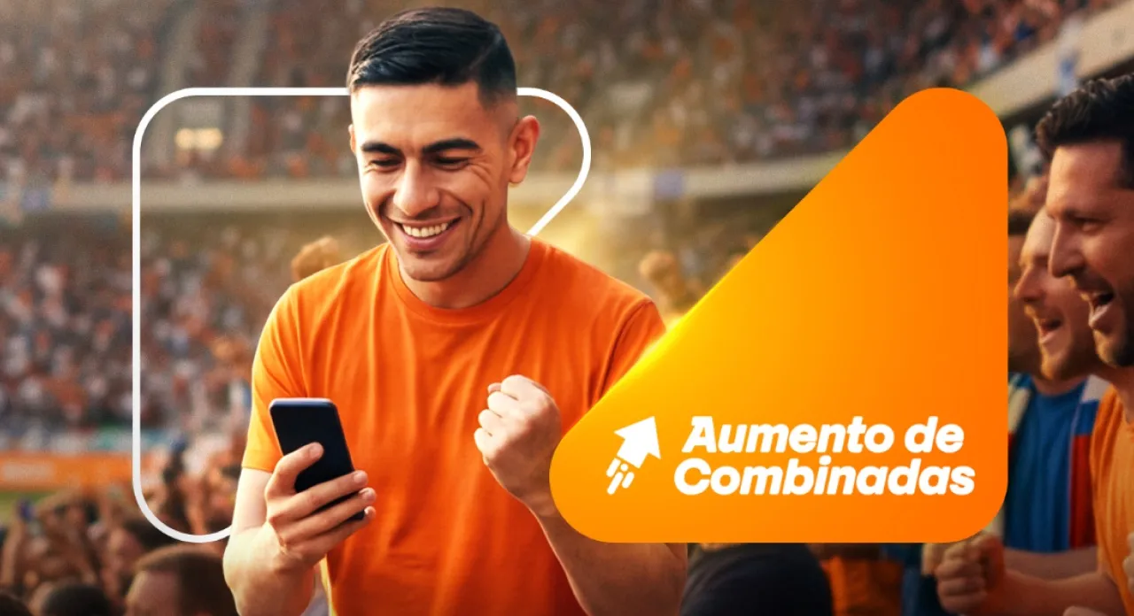 Banner de Betsson Perú anunciando un aumento porcentual para apuestas combinadas.
